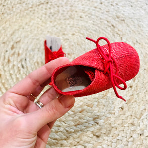 Chaussons cuir bébé rouge