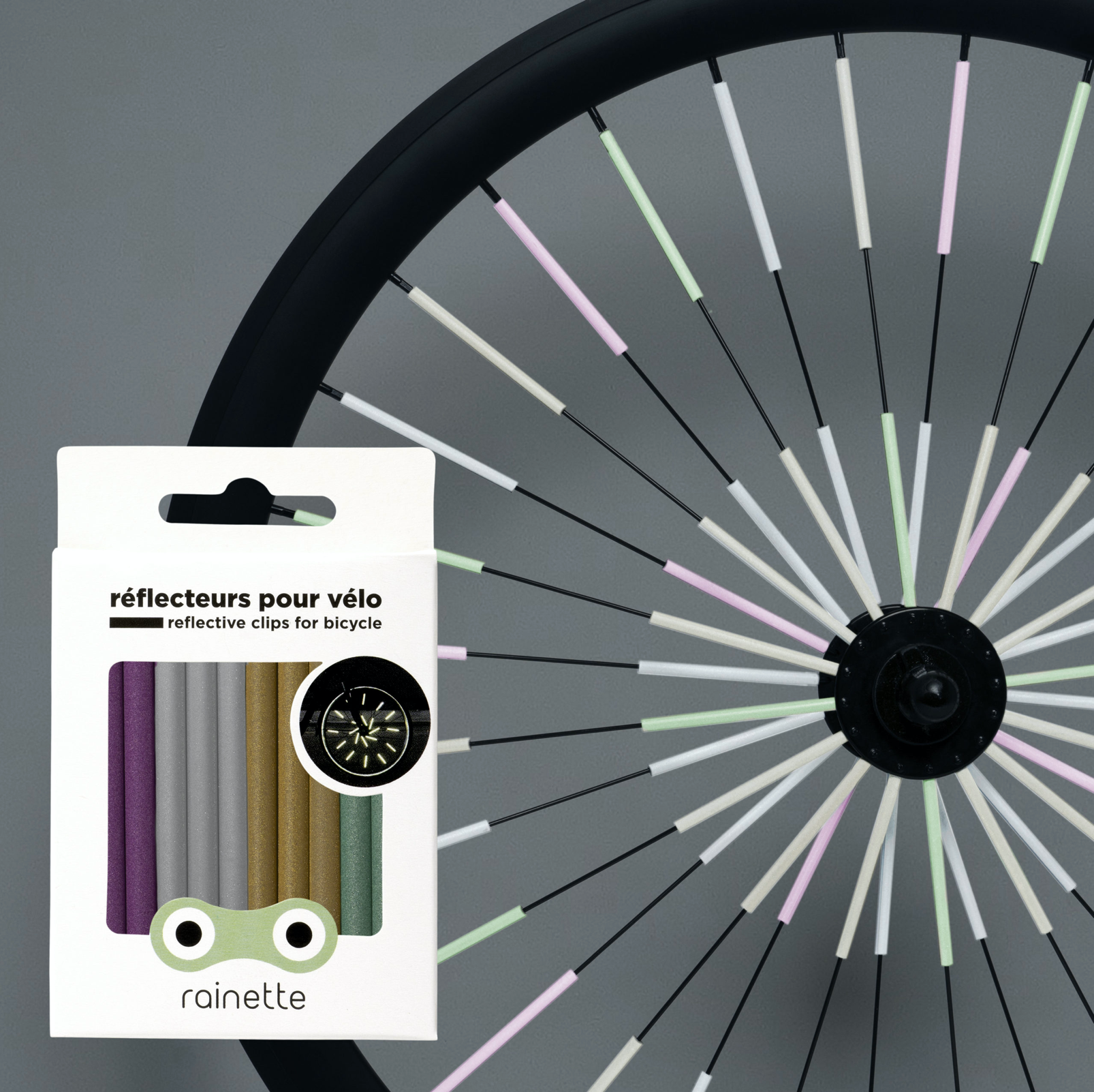 Réflecteur à rayons de bicyclette blanc, 72 pièces, réfléchissant, haute  visibilité, réflecteur à rayons, visibilité à 360 degrés, couverture de  rayon de roue pour tous les vélos Sp